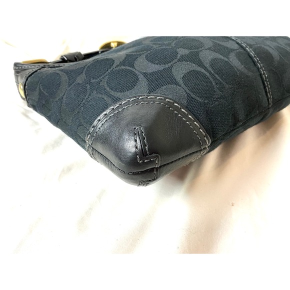 Coach Signature Black Demi Hobo Bag K0726-11480 – Jacquard & Leather, Charm - Picture 8 of 12